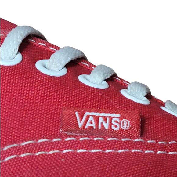 Vans TB4R Mens 6.5 Red Canvas Skate Shoes Skateboarding White Contrast Sole - Picture 3 of 10